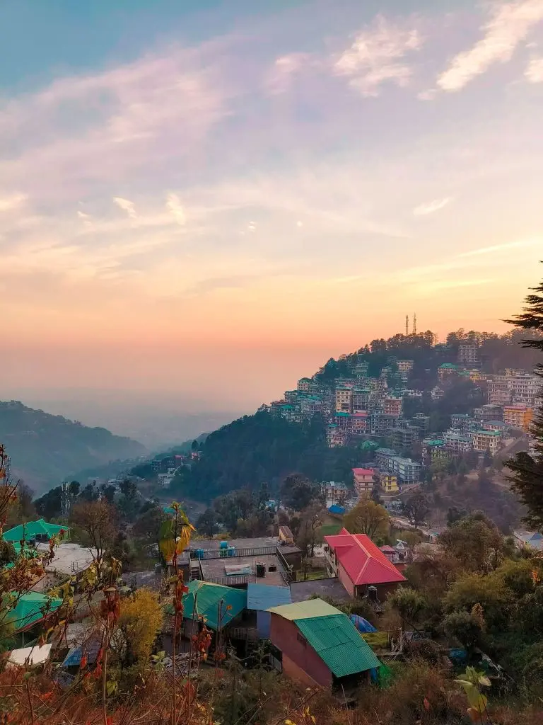 top view mcleodganj and dharamshala